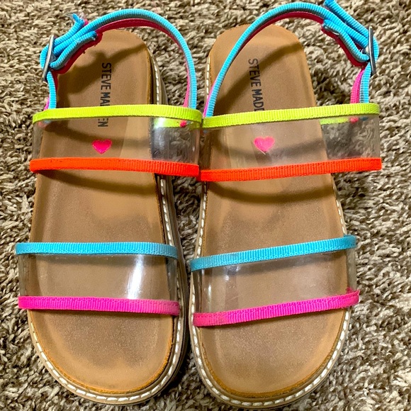 Steve Madden girls multi color plastic sandal size 2 - Picture 2 of 5